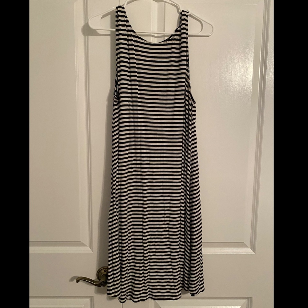 Black and white stripe dress